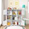 White Cube Storage Cabinet 9 Cubby Organizer Bookcase With Doors